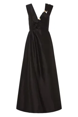 Aje Electra Scrunch Midi Dress Black Size 12 for rent on The Volte - image 3