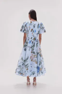 Aje Nova Pleated Midi Dress - Blue Orchid Size 4 for rent on The Volte - image 2