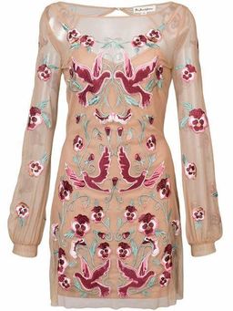 For Love and Lemons Dove Embroidery Mini Dress Nude Size 6 for rent on The Volte - image 4