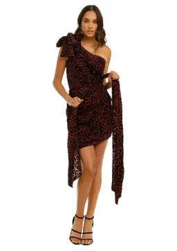 MISHA Moxie Mini Dress in Red Leopard Size 10/M for rent on The Volte - image 1
