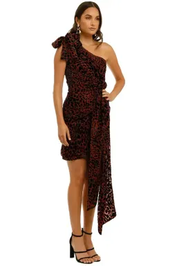 MISHA Moxie Mini Dress in Red Leopard Size 8/S for rent on The Volte - image 2