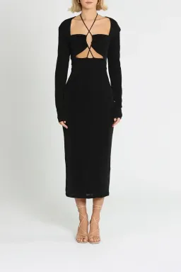 MISHA Blaire Midi Dress Black Size 12 for rent on The Volte - image 1