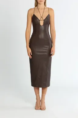 MISHA Cary Midi Dress in Chocolate Brown Size 6/XS for rent on The Volte - image 1