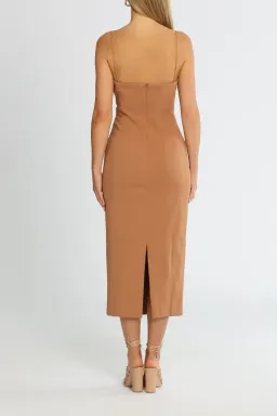 MISHA Irisa Midi Dress in Praline Brown Size 8/S for rent on The Volte - image 3