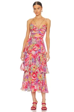 Amur Luke Pleated Tier Dress Floral Size AU 8 for rent on The Volte - image 1