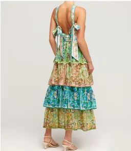 Alemais Dreamer Halter Tier Dress in Multi Size 10 for rent on The Volte - image 3