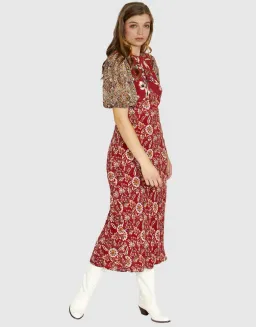 Kachel Harlow Dress Red Print Size 10 for rent on The Volte - image 2
