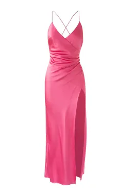 Sofia the Label Elle Silk Midi Dress Pink Size 8 for rent on The Volte - image 3