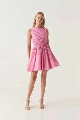 Aje Abbey Twisted Mini Dress Pink Size 14 for rent on The Volte - image 1