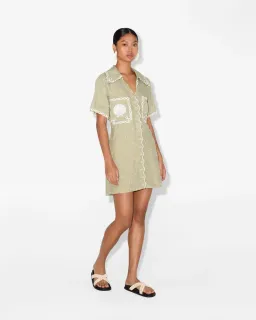 Magali Pascal La Mer Shirt Dress Green Size 12 for rent on The Volte - image 2