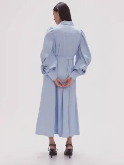 Aje Bonnie Knot Sleeve Midi Dress Light Sky Blue Size 4 for rent on The Volte - image 3
