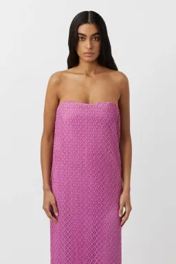 Camilla & Marc Sinclar Lace Maxi Dress Magenta Pink Size 8 for rent on The Volte - image 2