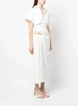 Christopher Esber Comosum Clash Shirt Midi Dress White Size 6 for rent on The Volte - image 2