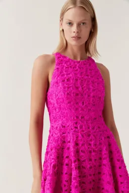 Aje Quintette Midi Dress Deep Magenta Size XXS / AU 4 for rent on The Volte - image 2