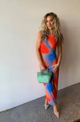 Scanlan Theodore Italian Watercolour Print Dress Blue/Red Size 6 for rent on The Volte - image 5