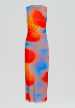 Scanlan Theodore Italian Watercolour Print Dress Blue/Red Size 6 for rent on The Volte - image 4