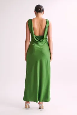 Meshki Nadia Satin Maxi Dress Green Size S / AU 8 for rent on The Volte - image 2
