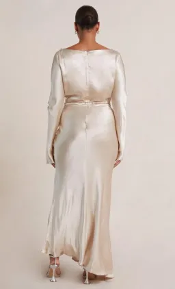 Bec & Bridge Moon Dance Long Sleeve Cowl Dress Sand Size 12  for rent on The Volte - image 3