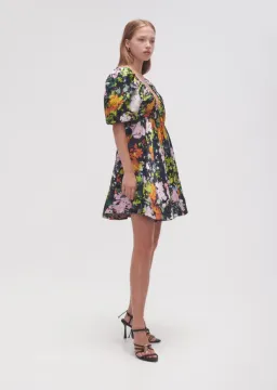AJE Gabrielle Mini Plunge Dress Midnight Floral Size 14  for rent on The Volte - image 3