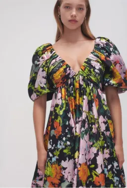 AJE Gabrielle Mini Plunge Dress Midnight Floral Size 14  for rent on The Volte - image 4