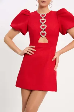 Rebecca Vallance Chiara Puff Sleeve Mini Dress Size 10 for rent on The Volte - image 4
