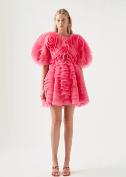 Aje Amour Mini Dress Pink Size 14 for rent on The Volte - image 1