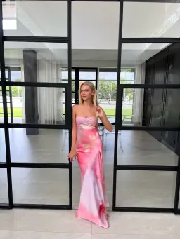 HNTR Gaia Gown Pink Multi Size 8 for rent on The Volte - image 1