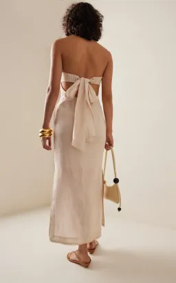 Zimmermann Lexi Column Midi Dress Ivory Palm Floral Size 2 / AU 12  for rent on The Volte - image 3