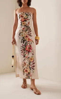 Zimmermann Lexie Column Dress Ivory Palm Size 1/ AU 10 for rent on The Volte - image 2