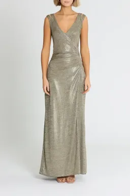 Montique Milani Metallic Gown in Gold Size 10 for rent on The Volte - image 1