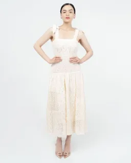 Zimmermann Anneke Patchwork Dress Cream/White Size 0 / AU 8 for rent on The Volte - image 2