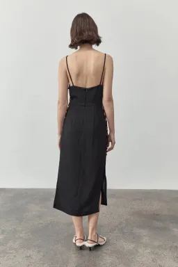 St. Agni Link Detail Midi Dress Black Size 6 for rent on The Volte - image 3