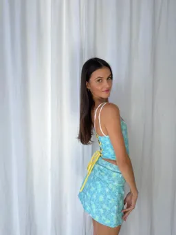 Eisha Collective Milah Mini Skirt Blue Floral Size 0 / AU 6 for rent on The Volte - image 9