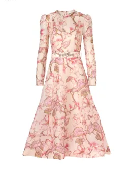 Zimmermann Matchmaker Floral Midi Dress Coral Hibiscus Size 3 / AU 14 for rent on The Volte - image 3