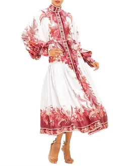 Zimmermann Wavelength Placement Midi Dress Pink Phoenix Size 1 / AU 10  for rent on The Volte - image 1