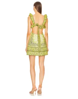 Zimmermann Matchmaker Frilled Mini Dress Yellow Bandana Size 0P / AU 6 for rent on The Volte - image 4