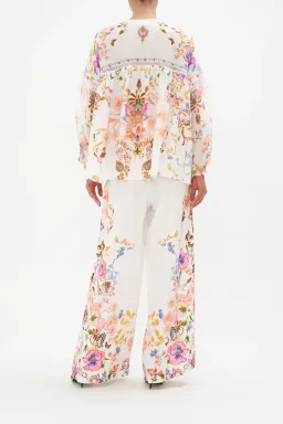 Camilla Spider Girl Blouson Blouse With Neck Tie Floral One Size for rent on The Volte - image 2