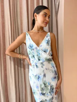 Bec & Bridge Corrine V Maxi Dress in Watercolour Floral Size 8 for rent on The Volte - image 2