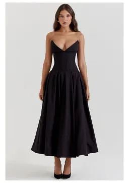 House Of CB Lady Strapless Midi Dress Black Size M / AU 10 for rent on The Volte - image 1