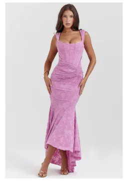 House Of CB Cesca Floral Maxi Dress Rose Pink Size S / AU 8 for rent on The Volte - image 1