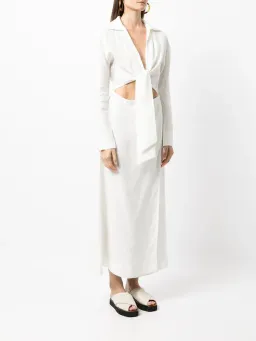 Sir The Label Clemence Long Sleeve Wrap Dress Ivory Size 1/AU 8 for rent on The Volte - image 1