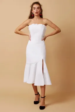 Finders Keepers Static Mid Length Dress White XS/ AU 6 for rent on The Volte - image 1