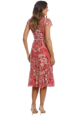 Moss and Spy Annika High Neck Dress Red Size 8 for rent on The Volte - image 3