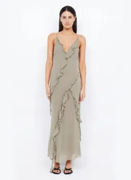 Bec and Bridge Gabriel Frill Maxi in Sage Green Size AU 6 for rent on The Volte - image 1