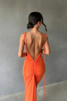 MELANI THE LABEL ZAHARA DRESS ORANGE SIZE AU 8 for rent on The Volte - image 5