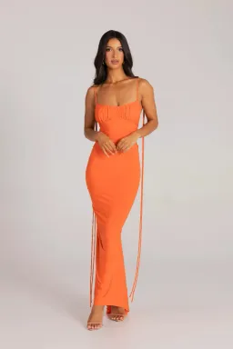 MELANI THE LABEL ZAHARA DRESS ORANGE SIZE AU 8 for rent on The Volte - image 1