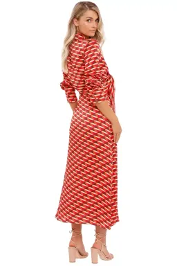 Nicholas Perle Tie Front Midi Dress in Geo Print Size 16 for rent on The Volte - image 2