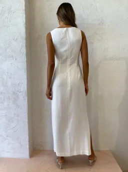 Sir The Label Clemence V Neck Dress Ivory Size 2/AU 10  for rent on The Volte - image 6