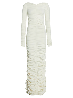 Khaite Lana Ruched Dress Ivory Size 8 for rent on The Volte - image 6