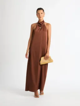 Sheike Destiny Maxi Dress Brown Size 10 for rent on The Volte - image 1